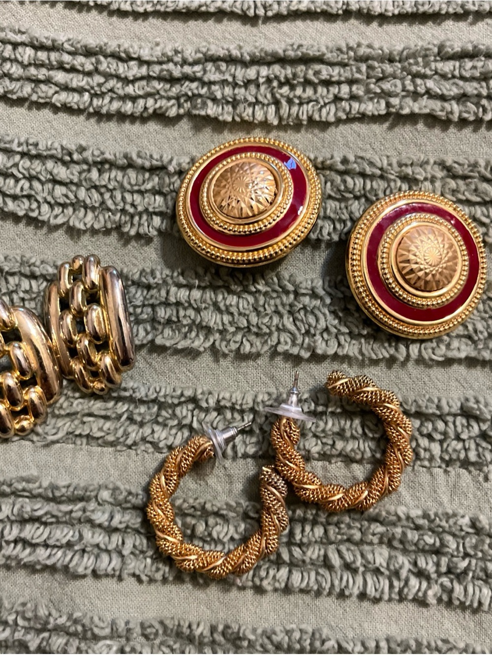 Three pair vintage 80s earrings